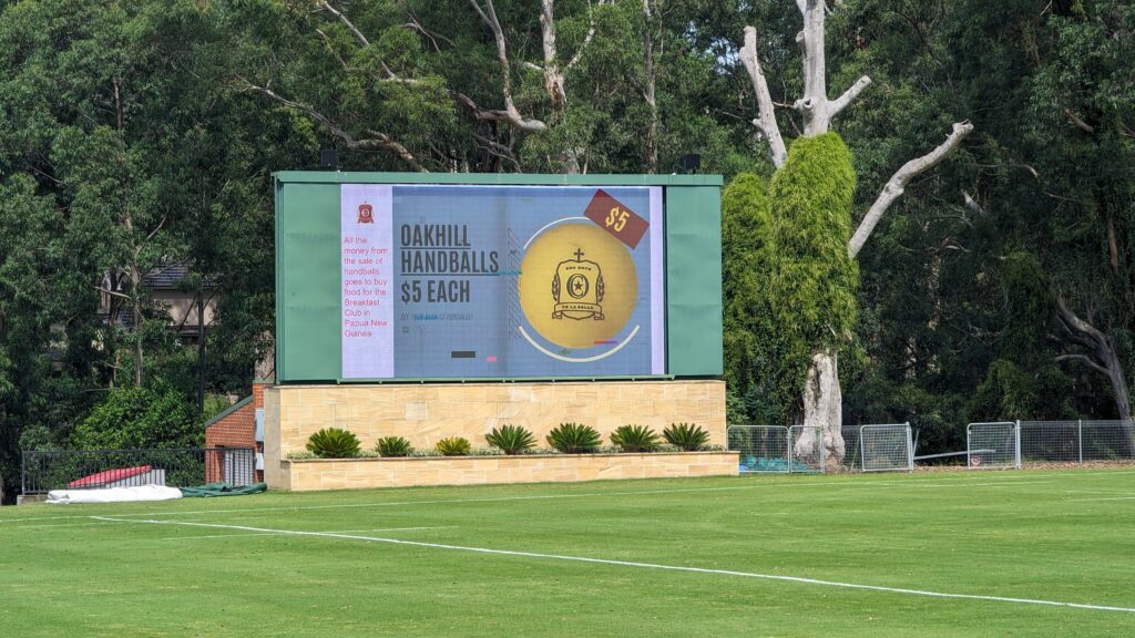 Outdoor screen at Oakhill College