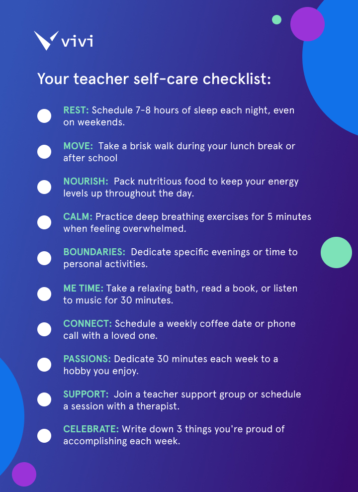 Teacher wellness checklist