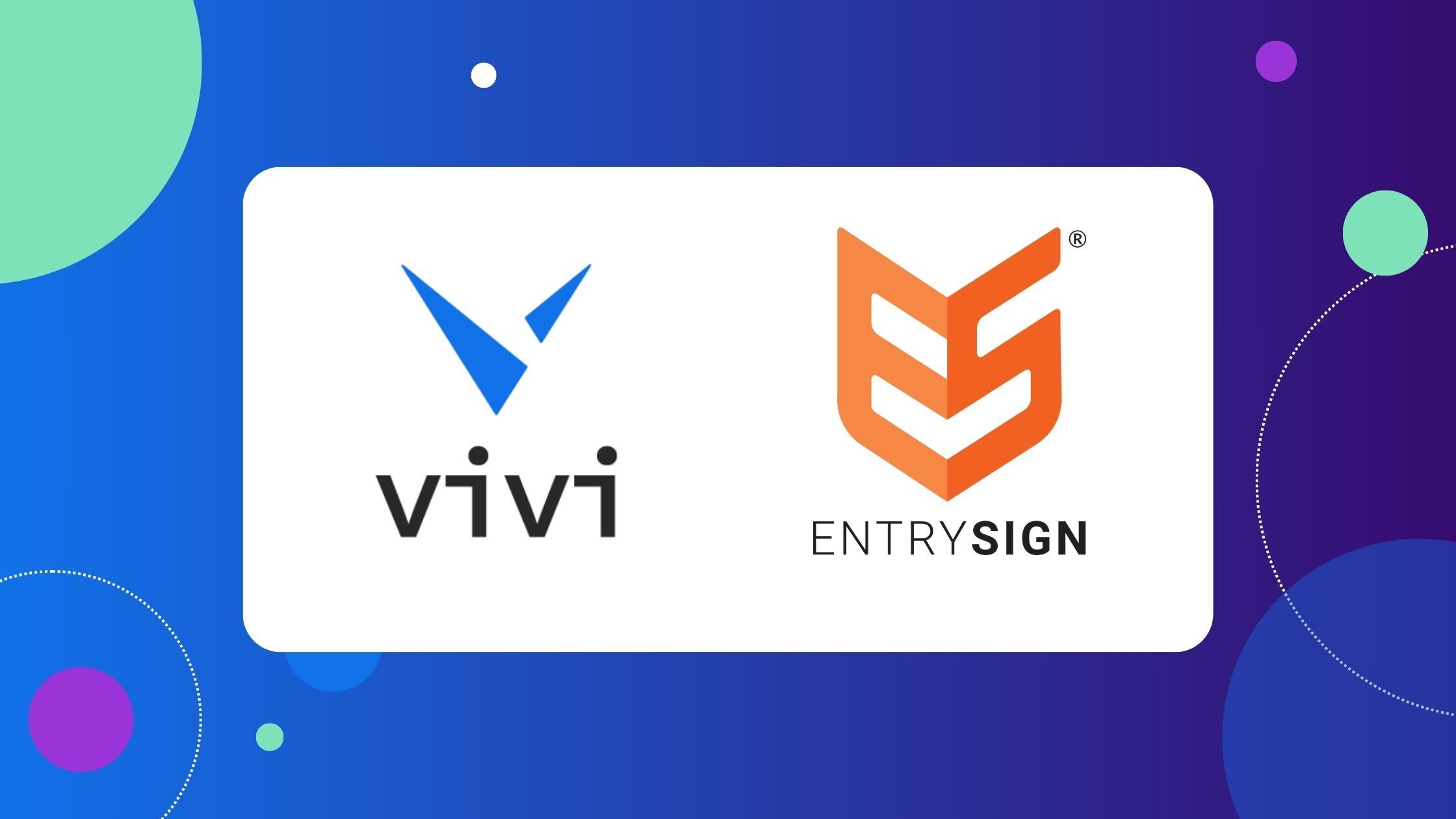 Banner featuring Vivi and EntrySign logos